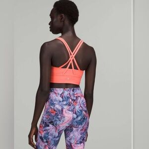 Lululemon Energy Longline Bra *Medium Support, B–D Cups Raspberry Cream Orange